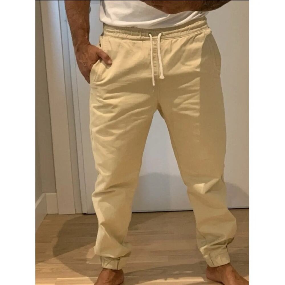 NWT SOULLAND Bomholt Drawstring Pull On Track Pants Men's Size S Beige